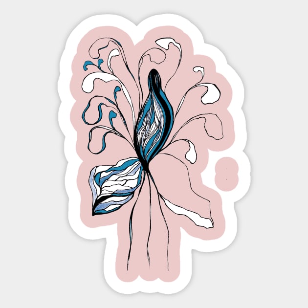 Abstract flower in blue colors Sticker by NastasiaPattern
